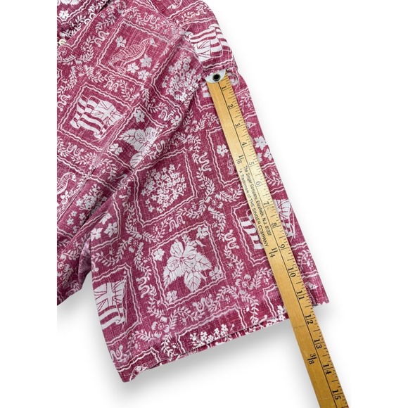 VTG Reyn Spooner Hawaiian Shirt Mens 3XL Lahaina Sailor Flag Ponoʻī Quilt 80s - Picture 10 of 11